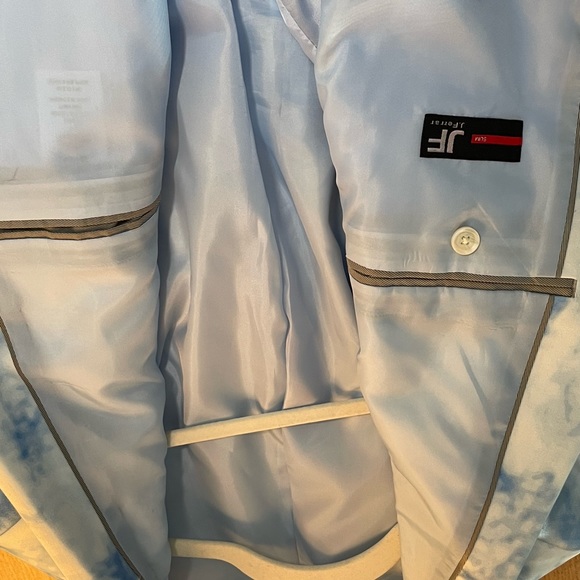 JF J Ferrar Men’s sky blue cloud blazer jacket stretch slim fit 2 button. 44R - Picture 3 of 4